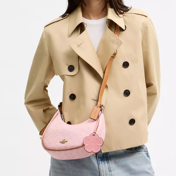 NWT Coach Emily Shoulder Bag In Signature Canvas With Charms - Picture 13 of 15